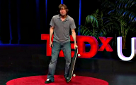 Rodney Mullen with skateboard at TEDxUSC