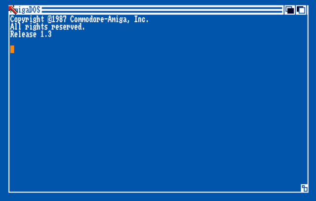 Classic AmigaDOS window on blue background
